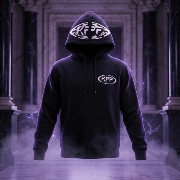Sweat à capuche noir KPF Vision logo brodé streetwear